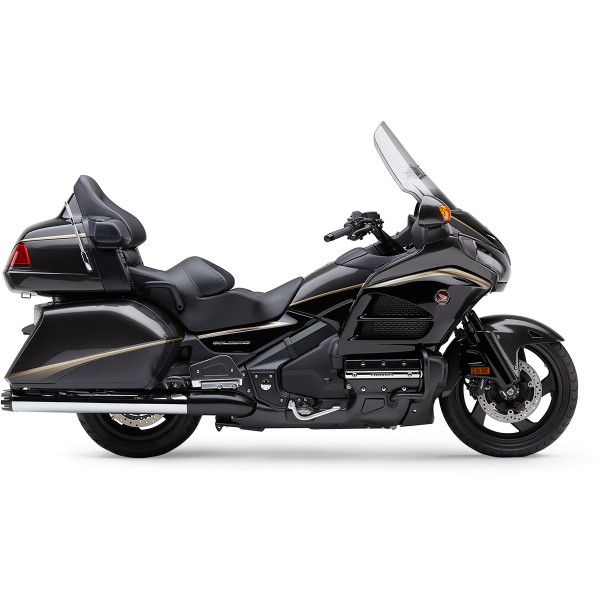スリップオンマフラー デュアルカット 4インチ 12年-17年 ゴールドウイング GL1800 クローム/黒