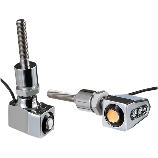 LEDウインカー ミラーマウント シングル球仕様 アンバー/クローム