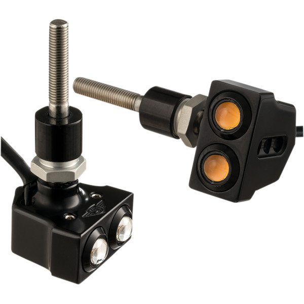 LEDウインカー ミラーマウント ダブル球仕様 アンバー/黒