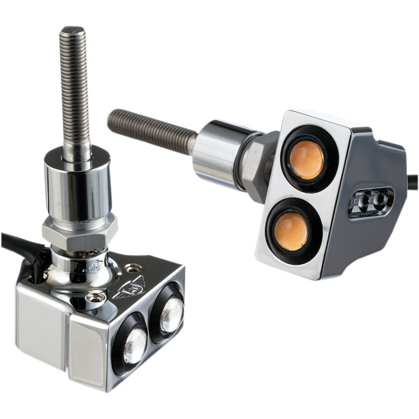 LEDウインカー ダブル ミラーマウント ダブル球仕様 アンバー/クローム