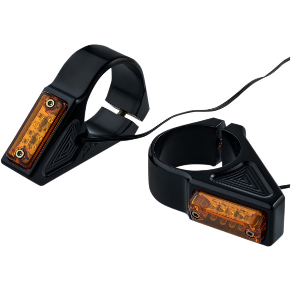 LEDウインカー 直角フォークマウント 39mm 黒