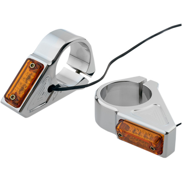 LEDウインカー 直角フォークマウント 41mm クローム