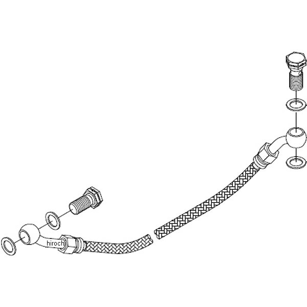 リアブレーキホースキット 420mm スモーク