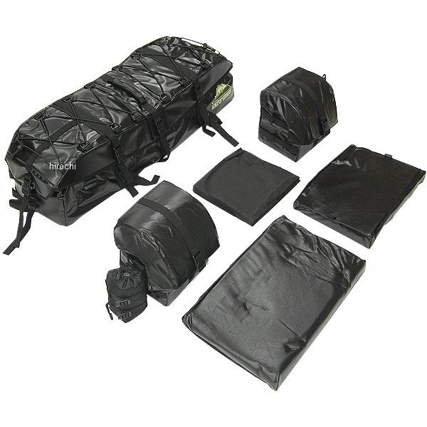 ASEMOB  カーゴバック アーチ型 ドリンクホルダー付き パッド付き ジッパー 全開 耐候性 ポリエステル 黒