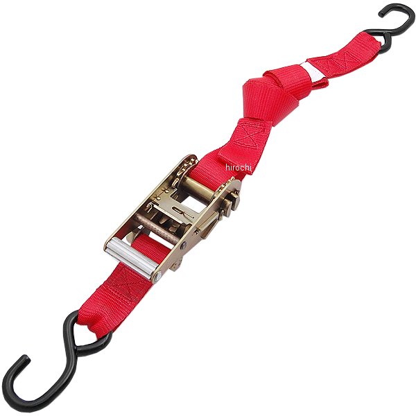 幅1.5インチ(38mm) ラチェット タイダウン 6フィート(1.8m) 赤 (1本売り)