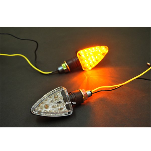 LEDウインカー 汎用 トライアングル 黒/クリア 2個入り