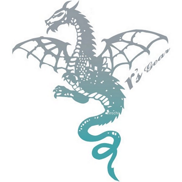 ワイバンステッカー ラージ 縦116mm×横102mm シルバーグラデーション