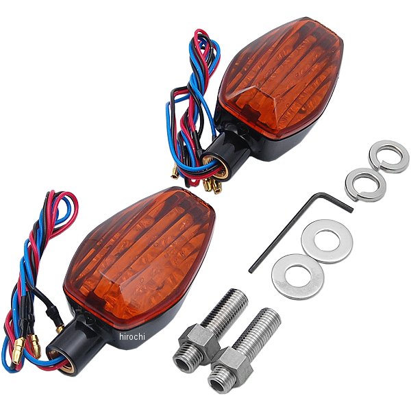 ライトウエイトLEDウインカー 汎用 ダブル 黒/オレンジ