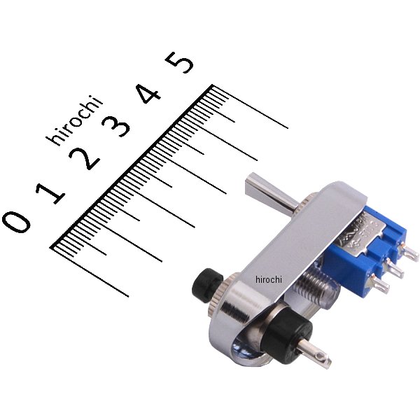 ミニスイッチ ウインカー/ホーン 1インチ(25.4mm)ハンドル用 フラットレバースタンダード クローム