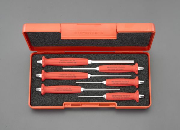 2.0-8.0mm/6本組 平行ピンポンチ(グリップ付)