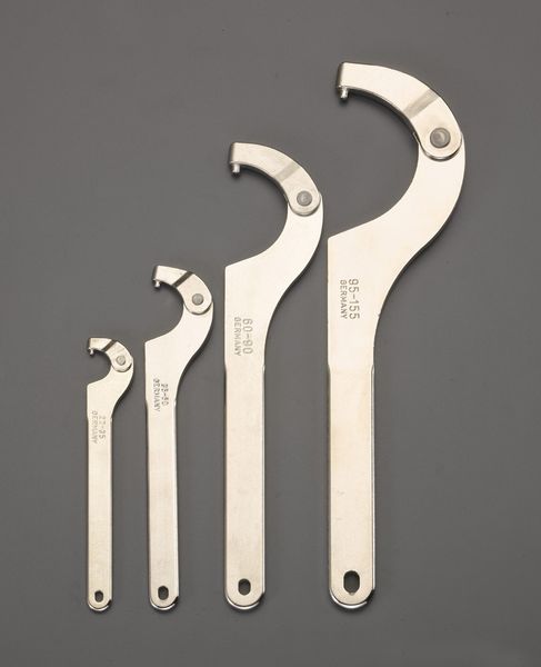 22-155mm 4本組自在フックレンチセット(ピン型)