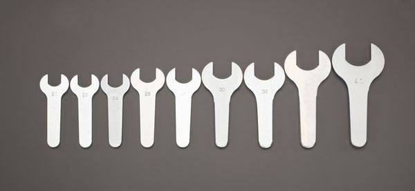 9本組 薄口ショートハンドルスパナセット(共回り止め)