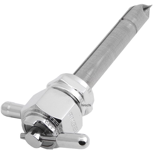 フューエルバルブ ペットコック 180°内側22mm六角 クローム