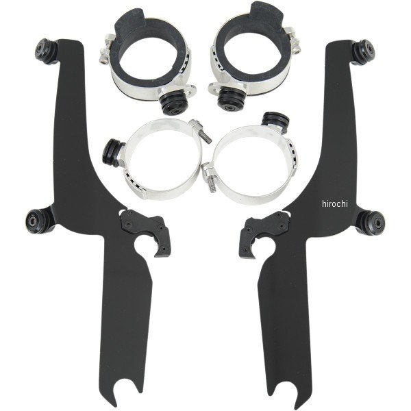 メンフィスシェード ウインドシールドスポーツ クイック取付金具 98年-13年 ドラッグスター XVS1100、XVS650 黒