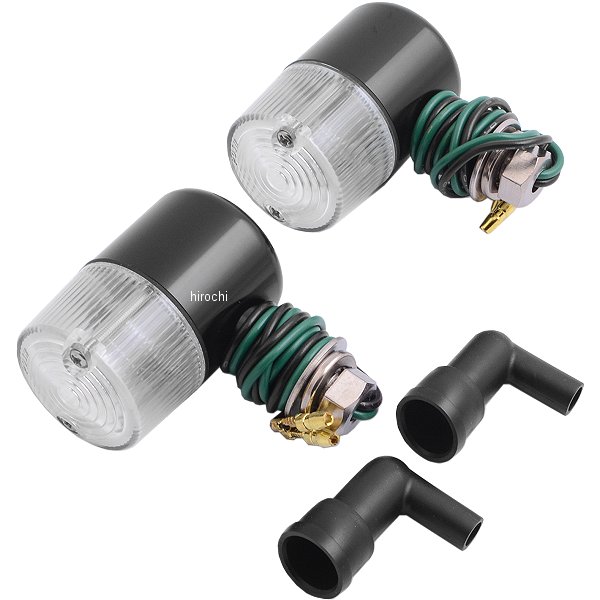 アルミマシンドウインカー 汎用 71タイプ ナローショートステー シングル球 黒/クリアー