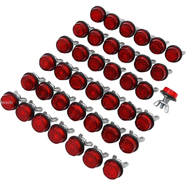 ナンバープレート用ミニ リフレクター 赤 (40個入り)