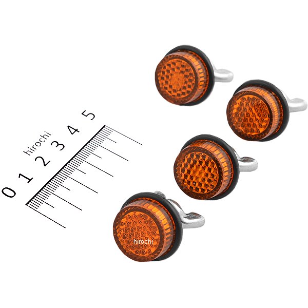 ナンバープレート用ミニ リフレクター アンバー (4個入り)