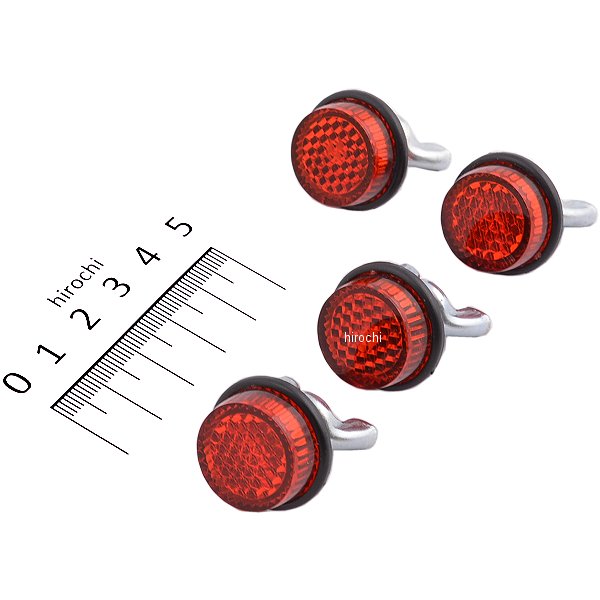 ナンバープレート用ミニ リフレクター 赤 (4個入り)