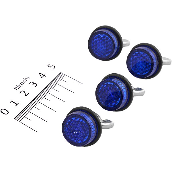 ナンバープレート用ミニ リフレクター 青 (4個入り)