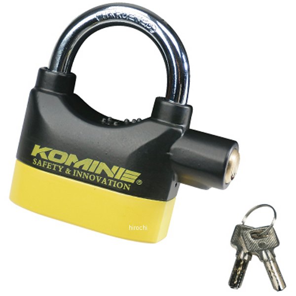 09-120  アラームパッドロック 黒/黄 W93mm×H98mm×D32mm