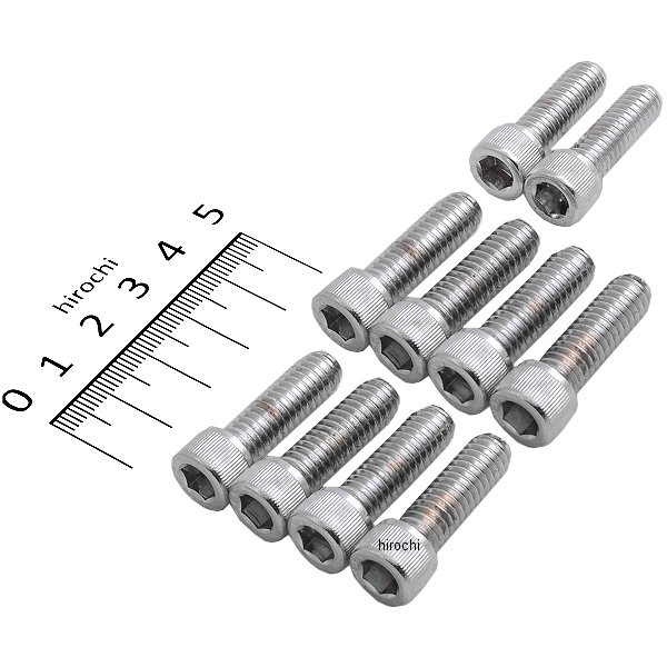 六角穴付きボタンボルト 5/16"-18 x 1インチ(25mm) クローム/ローレット (10個入り)