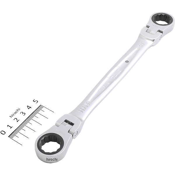 両首振ラチェット めがねレンチ 両口 対辺 11/16×3/4 長さ 267mm