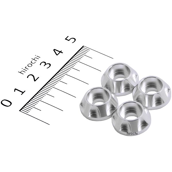 キャップホルダー NASAタイプ M6用 4個入り シルバー