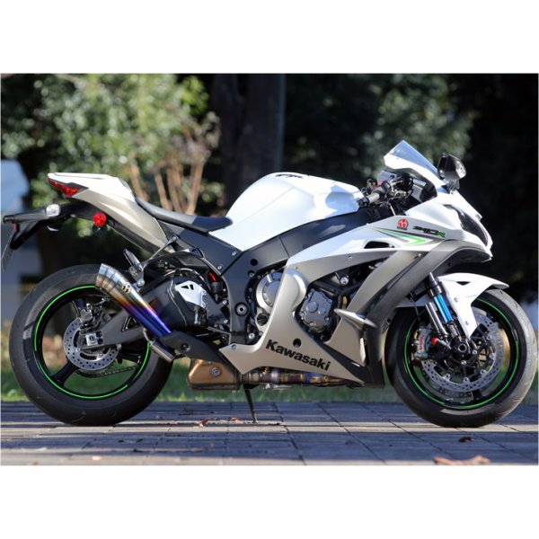 スリップオンマフラー パワーボックス 16年 ZX-10R チタンブルー