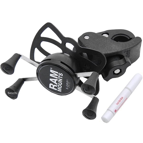 Xグリップ&タフクランプスマートフォン用 テザー付 黒