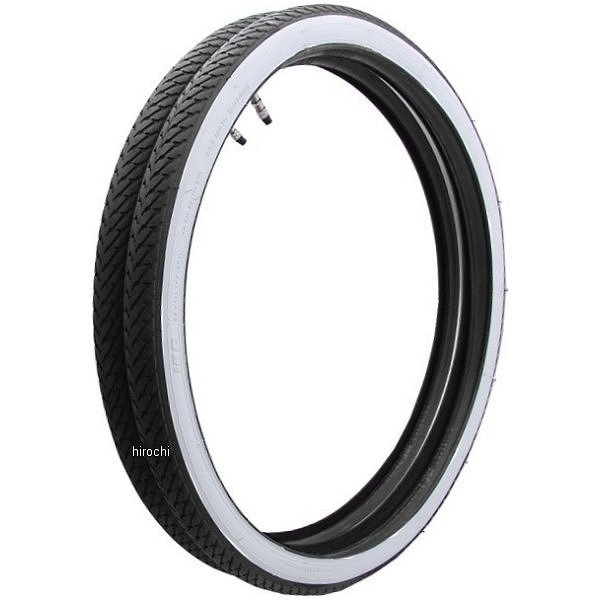 自転車用タイヤ 74型 22×1.3/4 W/O 白/黒 2本セット チューブ付き