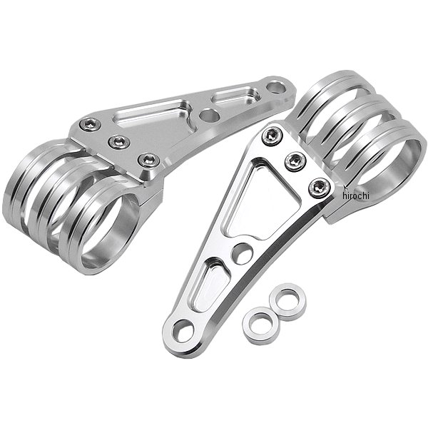 マシンドロングヘッドライトステー 3クランプタイプ φ41mm シルバー シルバー