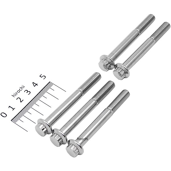 【セール特価】 ボルト 12角 5/16"-18 x 2.75インチ(70mm) ポリッシュ (5個入り)