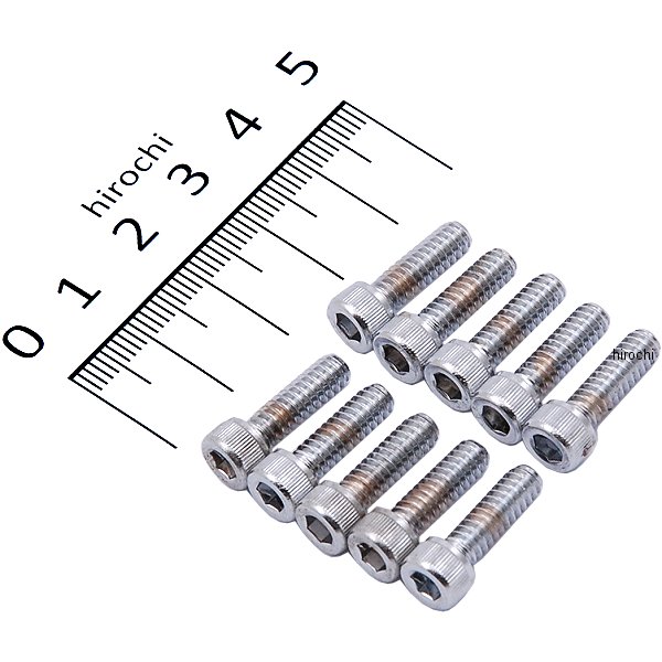 六角穴付きボタンボルト #10-24 x 5/8インチ(16mm) クローム/ローレット (10個入り)