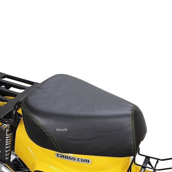 クッションシートカバー クロスカブ110 ブラック表皮/ダブルダークグリーンステッチ