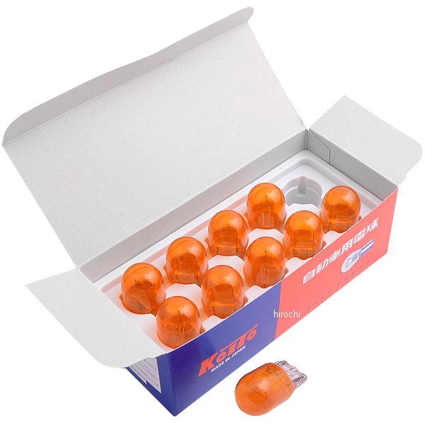 白熱バルブ T20 12V21W ウェッジ 10個入り アンバー 塗装タイプ