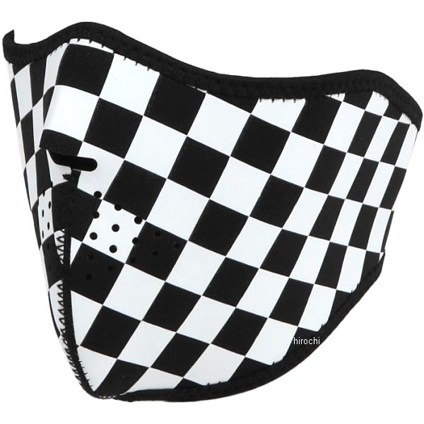 ハーフフェイスマスク ネオプレン チェッカー 白 フリーサイズ