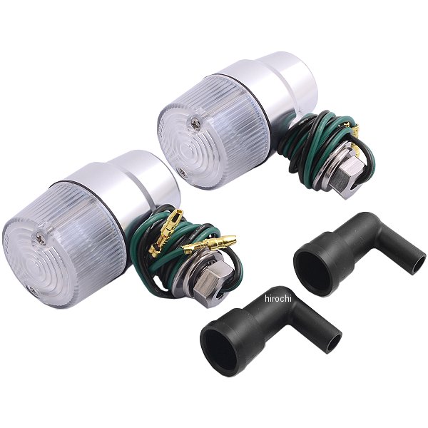 アルミマシンドウインカー 汎用 スーパーバイクミニタイプ ナローショートステー シングル球 シルバー/クリアー