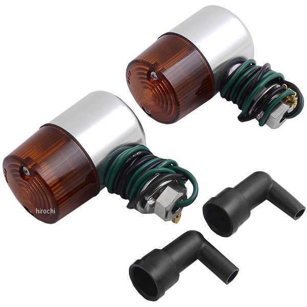 アルミマシンドウインカー 汎用 71タイプ ナローショートステー シングル球 シルバー/オレンジ