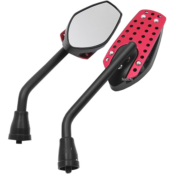 DL-RE  デュアルミラー 赤 8mm 左右ペア