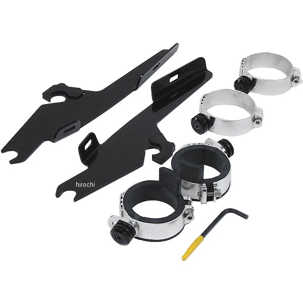 ウインドシールド クイック取付金具 ロック付き 98年-13年 ドラッグスター XVS1100 黒