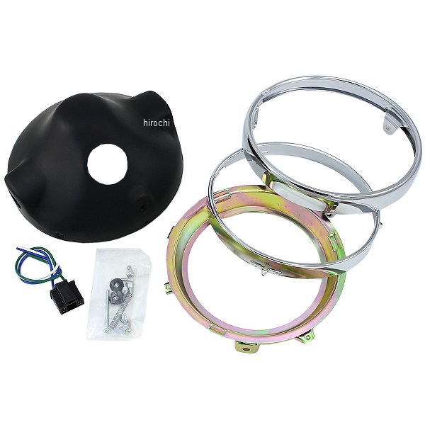 ヘッドライトリムケースセット カワサキ 黒