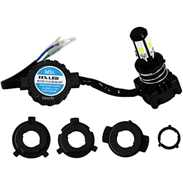 5面発光 LEDヘッドライトバルブ PH7/PH8/H4 12V 小型ファン 白