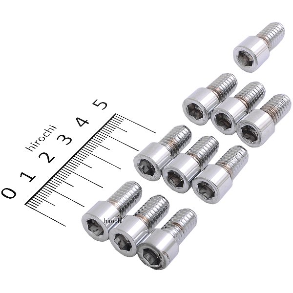 六角穴付きボタンボルト 5/16"-18 x 5/8インチ(16mm) クローム/無地 (10個入り)