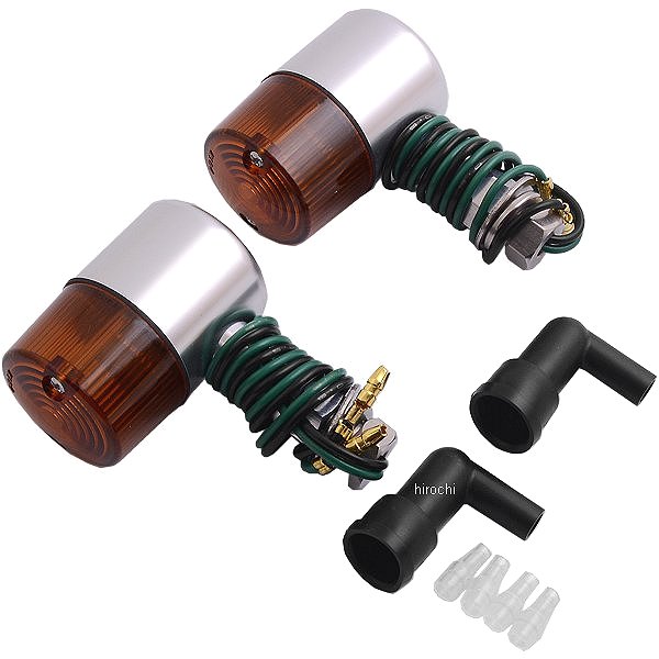 アルミマシンドウインカー 汎用 71タイプ ショートステー シングル球 シルバー/オレンジ