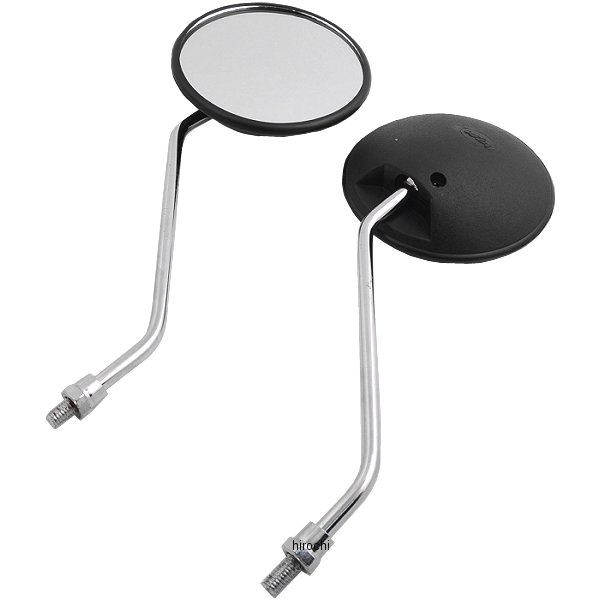 LCミラー タイプ2 丸型 正ネジ8mm 黒 左右2本セット