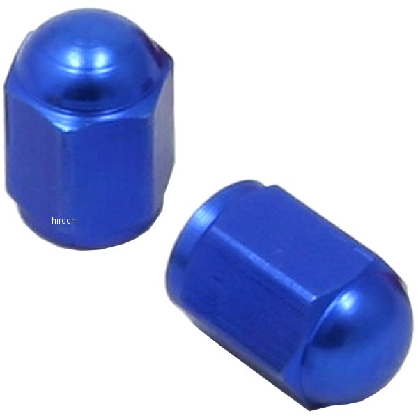 バルブキャップ 青 アルミ 2個入り