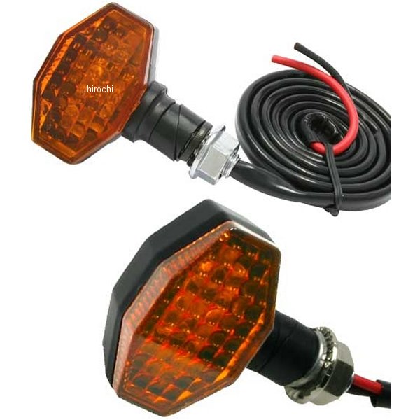 モトレッド LEDフラッシャー #592 角型 2個入り オレンジ W/Oレジスター