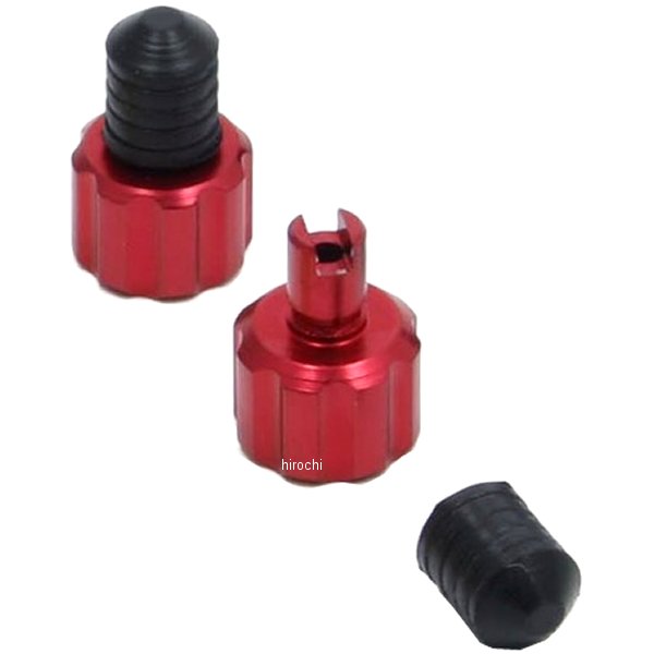 虫回し付きバルブキャップ 赤 2個入り