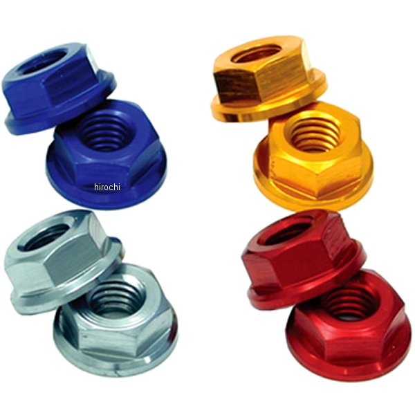 アルミフランジナット M6 4個入り 青