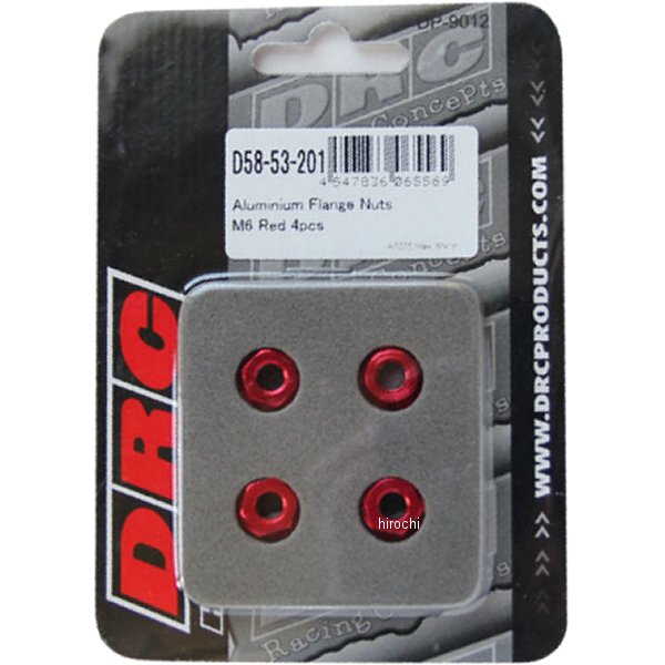 アルミフランジナット M6 4個入り 赤